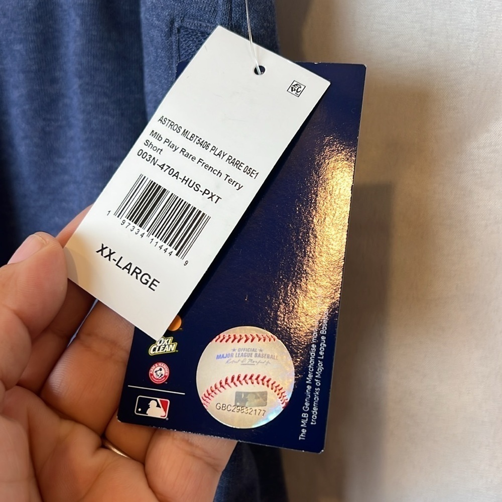 Majestic MLB Astros French Terry Shorts with Drawstring Blue NWT Size XXL - Picture 3 of 12